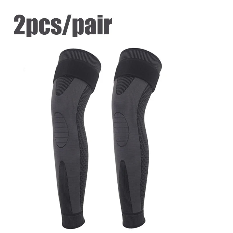 Sheromom's 1/2 Pcs Compression Knee Pads Support Lengthen Stripe Sport Sleeve Arthritis Joint Pain Protector Elastic Kneepad Brace