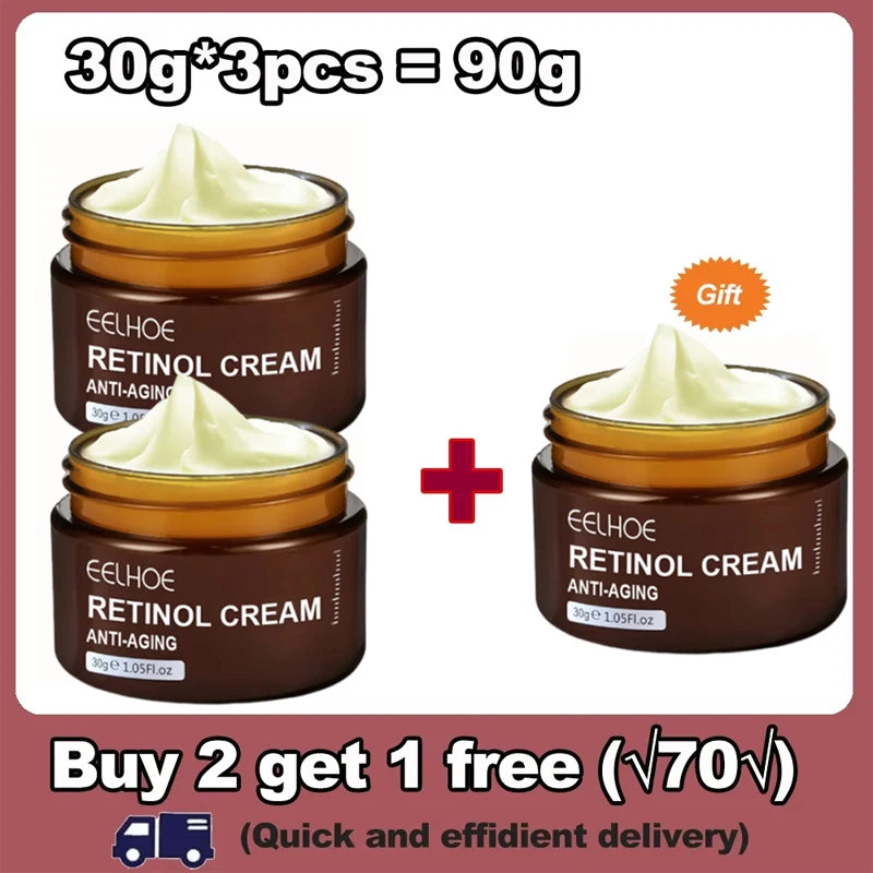 Sheromom's Retinol Wrinkle Remover Face Cream Firming Lifting Anti-Aging Fade Fine Lines Moisturizing Whitening Skin Care Korean Cosmetics
