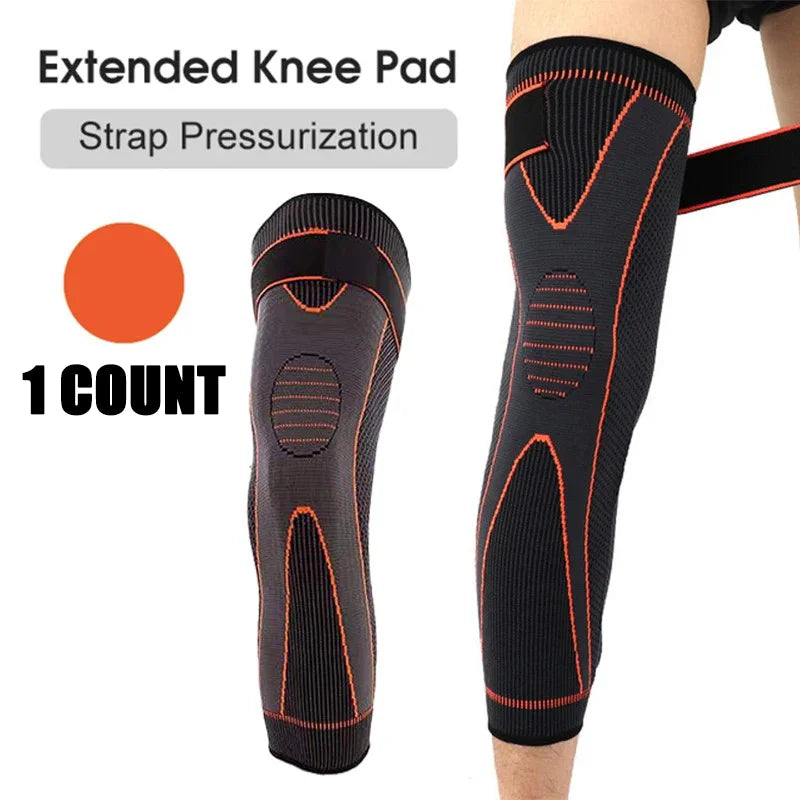 Sheromom's 1/2 Pcs Compression Knee Pads Support Lengthen Stripe Sport Sleeve Arthritis Joint Pain Protector Elastic Kneepad Brace