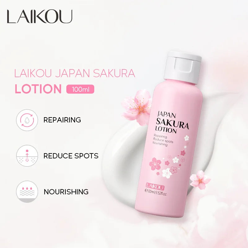 Sheromom's Sakura Facial Cleaner Korean Face Serum Exfoliating Peeling Gel Moisturize Toner Eye Cream Sunscreen Cosmetics Skin Care Set