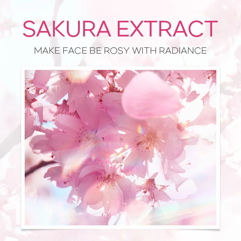 Sheromom's Sakura Facial Cleaner Korean Face Serum Exfoliating Peeling Gel Moisturize Toner Eye Cream Sunscreen Cosmetics Skin Care Set