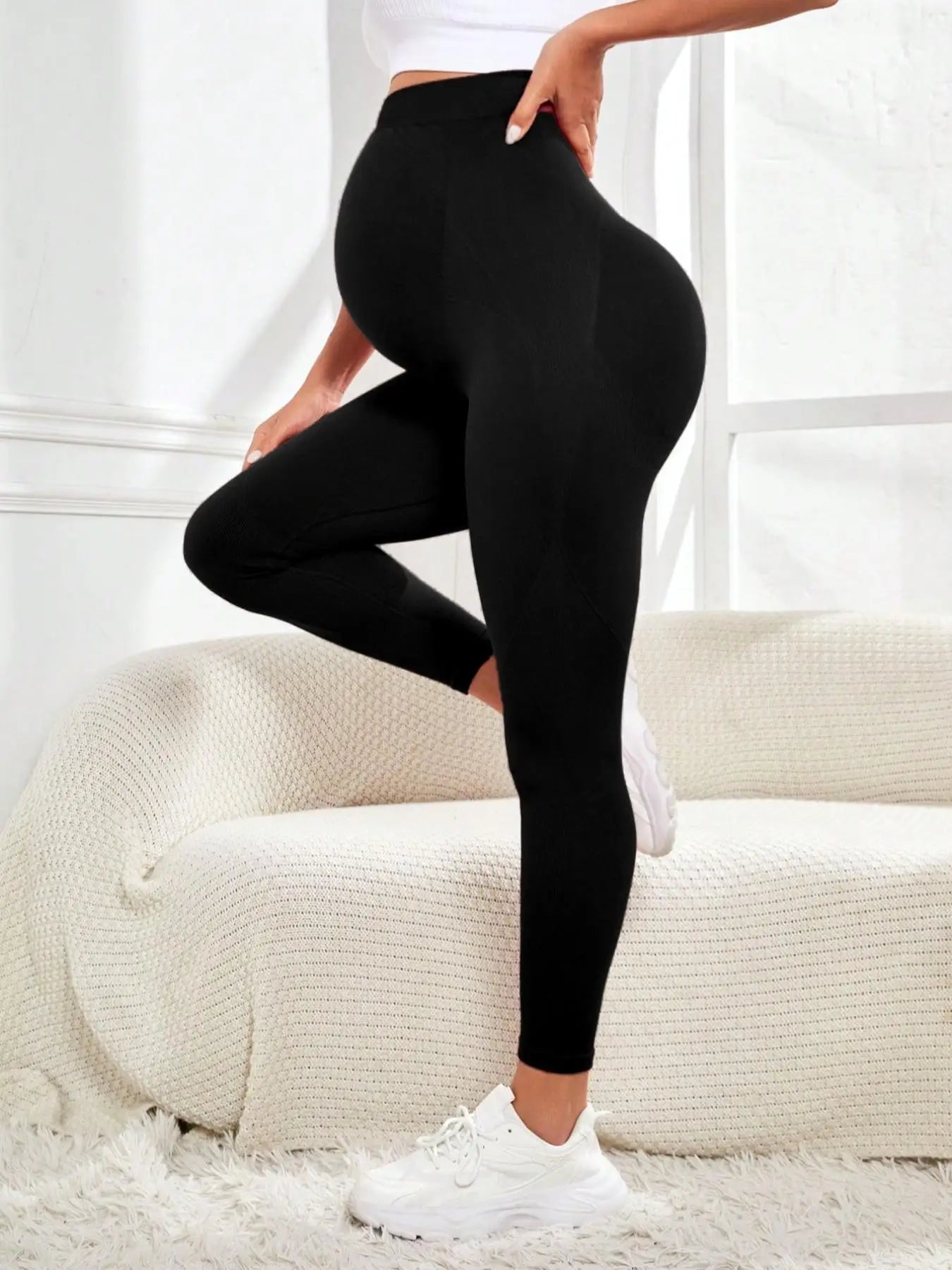Sheromom's Women's Maternity Leggings Over the Belly Pregnancy Yoga Pants Active Wear Workout Leggings