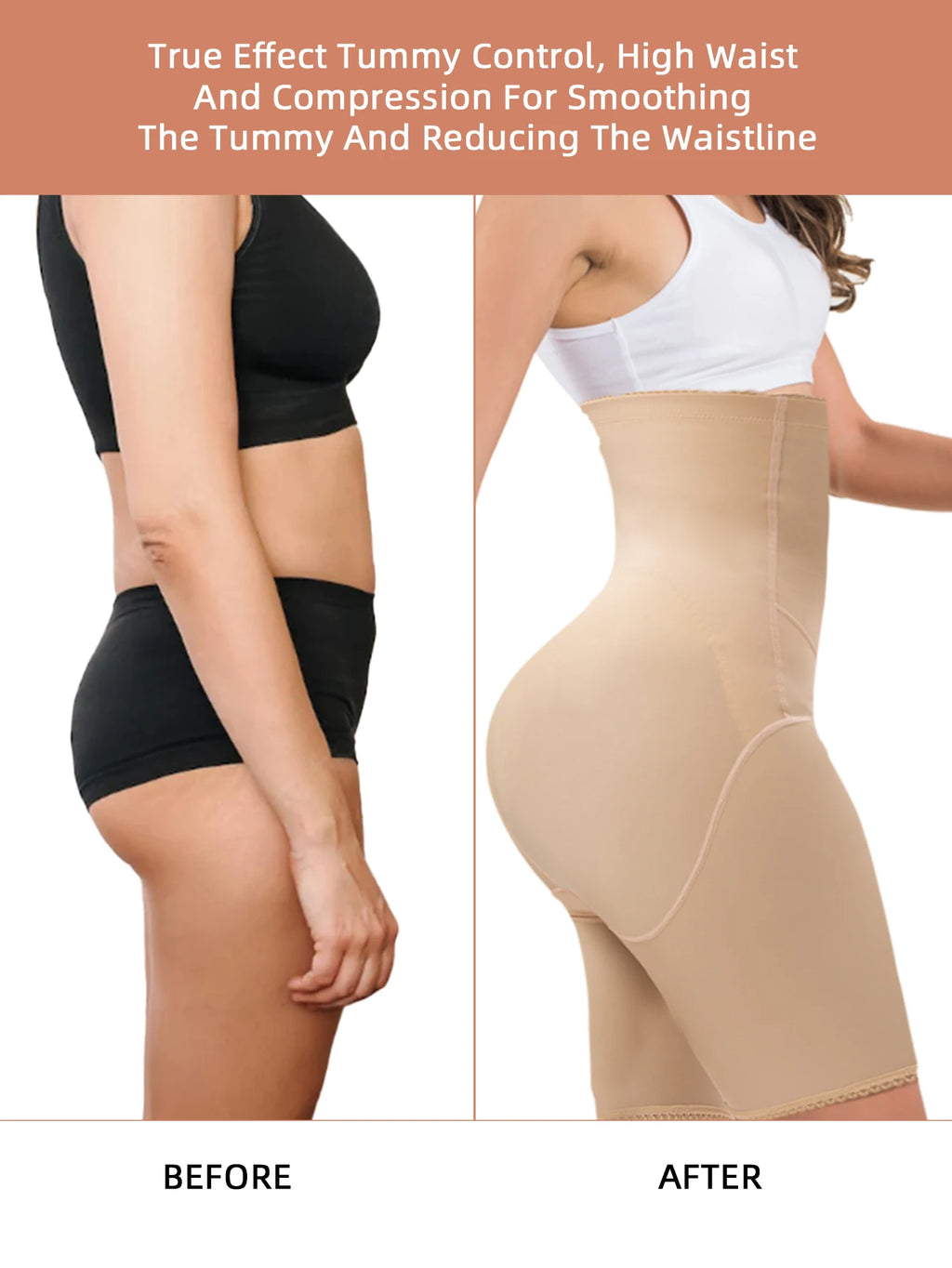 Sheromom's 1pcs Zipper Front Postpartum Recovery Women High Waist Tummy Control Hip Enhancer Shapewear Shorts