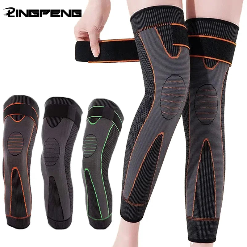 Sheromom's 1/2 Pcs Compression Knee Pads Support Lengthen Stripe Sport Sleeve Arthritis Joint Pain Protector Elastic Kneepad Brace