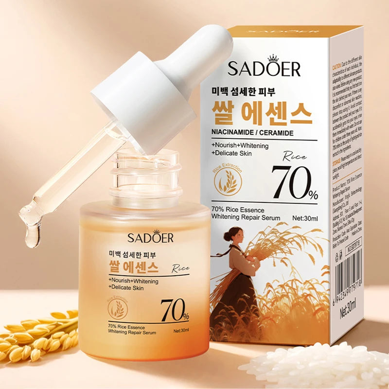 Sheromom's SADOER Rice Essence Serum Face Whitening Cream Moisturizing Hydrating Anti-aging Facial Essence Korean Skin Care Cosmetics