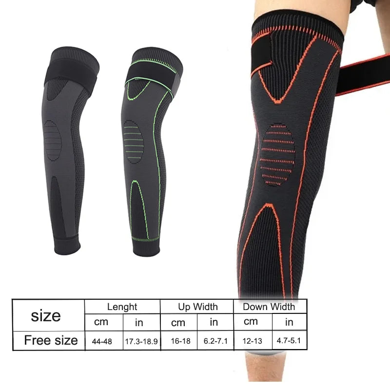 Sheromom's 1/2 Pcs Compression Knee Pads Support Lengthen Stripe Sport Sleeve Arthritis Joint Pain Protector Elastic Kneepad Brace