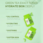 Sheromom's 4pcs Green Tea Skin Care Sets Trial Pack Korean Cosmetics Acne Treatment Face Cream Eye Cream Face Care Set for Women Sakura Kit