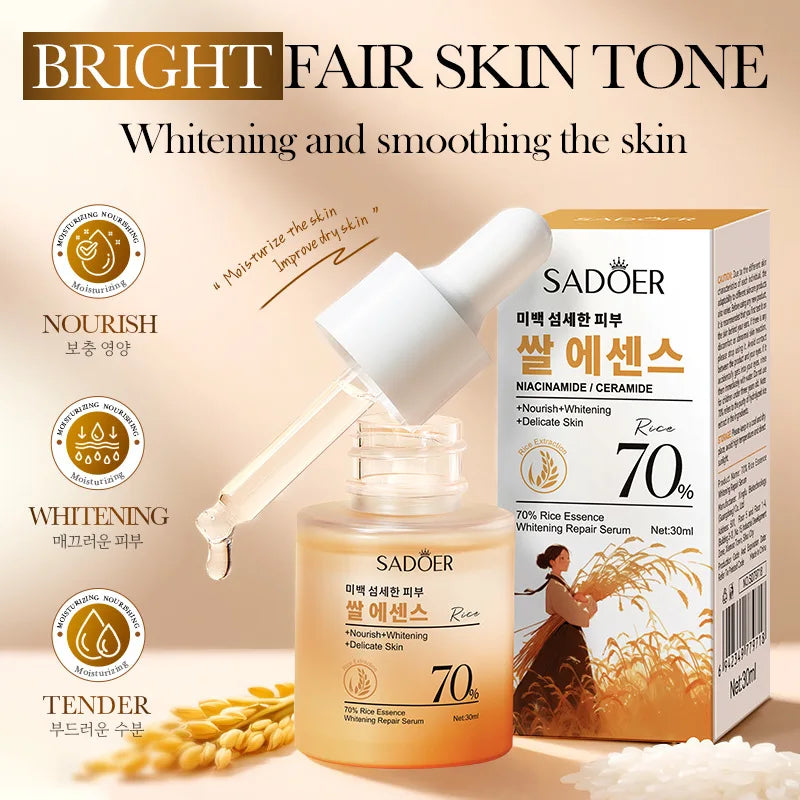 Sheromom's SADOER Rice Essence Serum Face Whitening Cream Moisturizing Hydrating Anti-aging Facial Essence Korean Skin Care Cosmetics