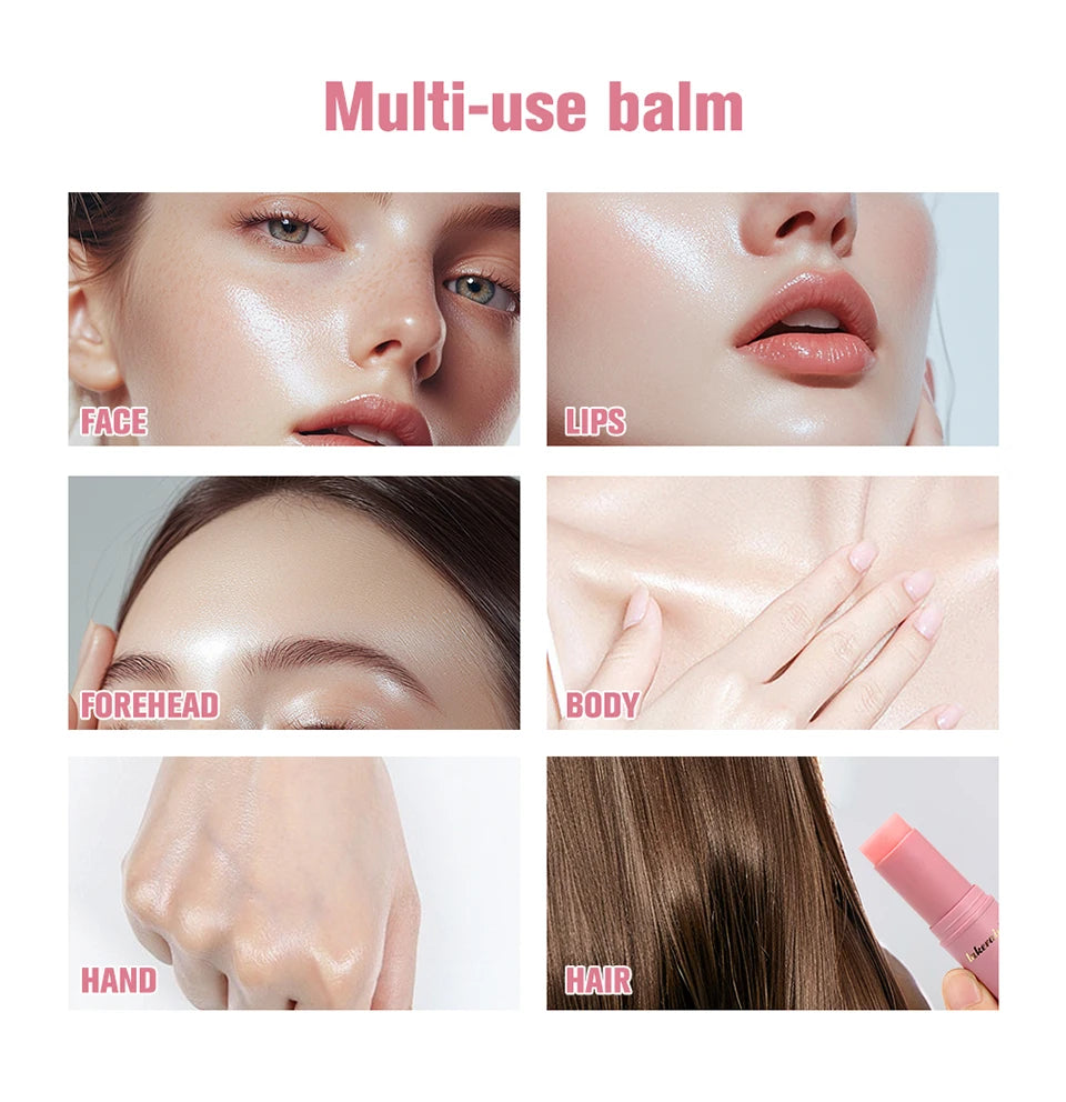 Sheromom's Korean Pink Hydrating Stick Extract Deep Hydrating Facial Skin Multi-functional Pink Balm Stick Skin Care Makeup Base Products
