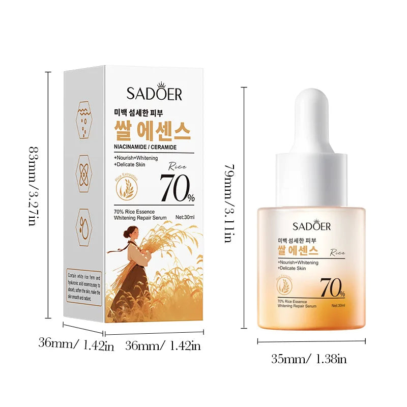 Sheromom's SADOER Rice Essence Serum Face Whitening Cream Moisturizing Hydrating Anti-aging Facial Essence Korean Skin Care Cosmetics