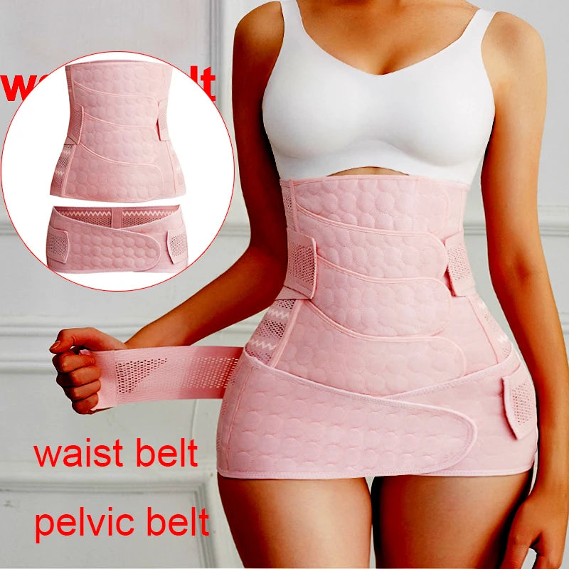 Sheromom's Postpartum Belt Recovery Bandage Pregnancy Belly Band Support Girdles Postnatal Waist Trainer Shapewear After Birth Body Shapers