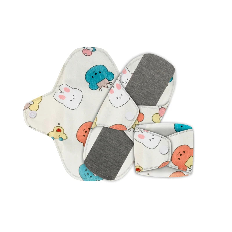 Sheromom's Baby show 3pcs Menstrual Postpartum Reusable Panty Liner Graphene Daily Pads Period Relief Women Care Reusable Sanitary Cloth Pad
