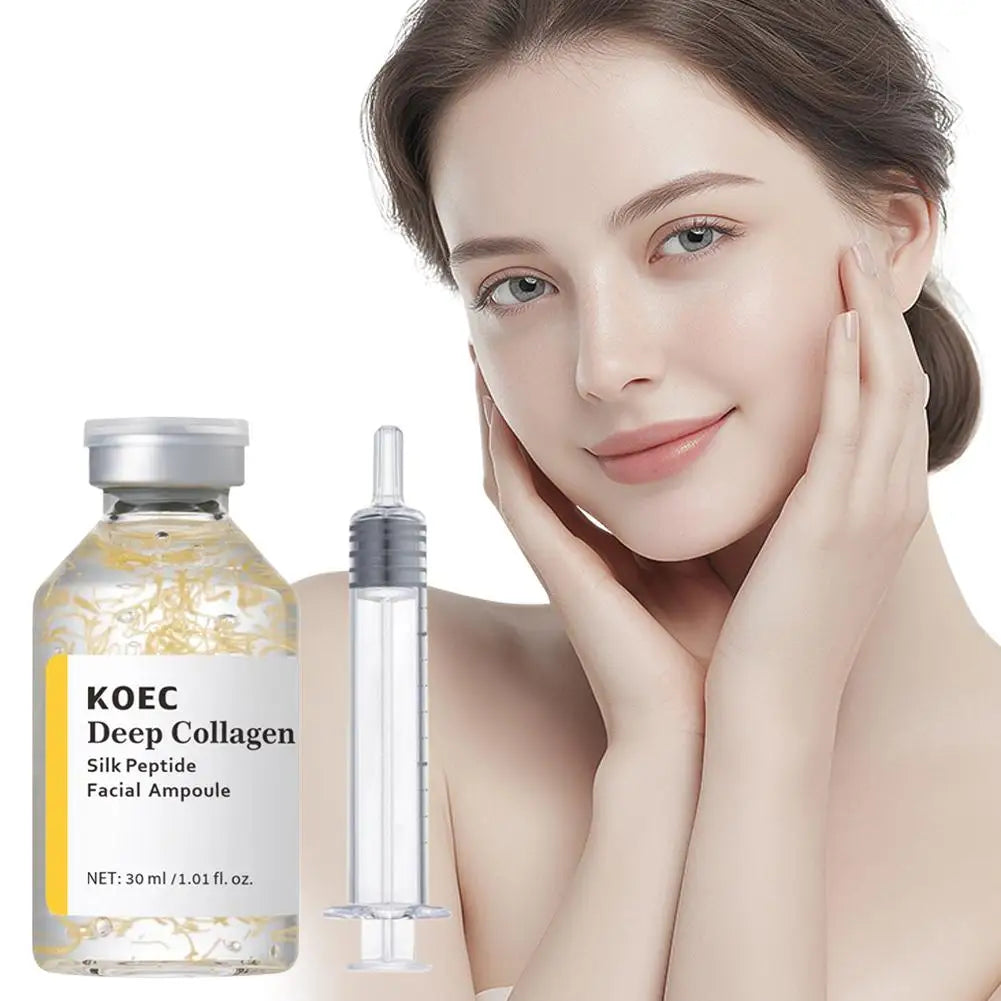 Sheromom's Korean Peptide Silk Collagen Face Serum Deep Intensive Revitalizing Essence Cream Peptide Firming Face Women Hydrating Care 30ml