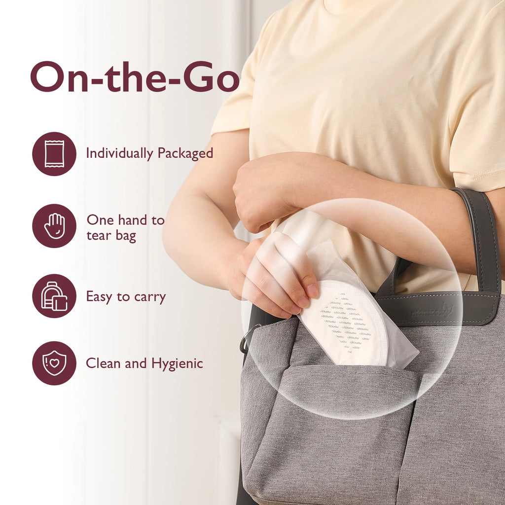 Sheromom's Mom Cozy Ultra-Thin Disposable Nursing Pads, Ultra-Absorbent and Breathable Portable Breast Pads for Mothers, Individually Packaged