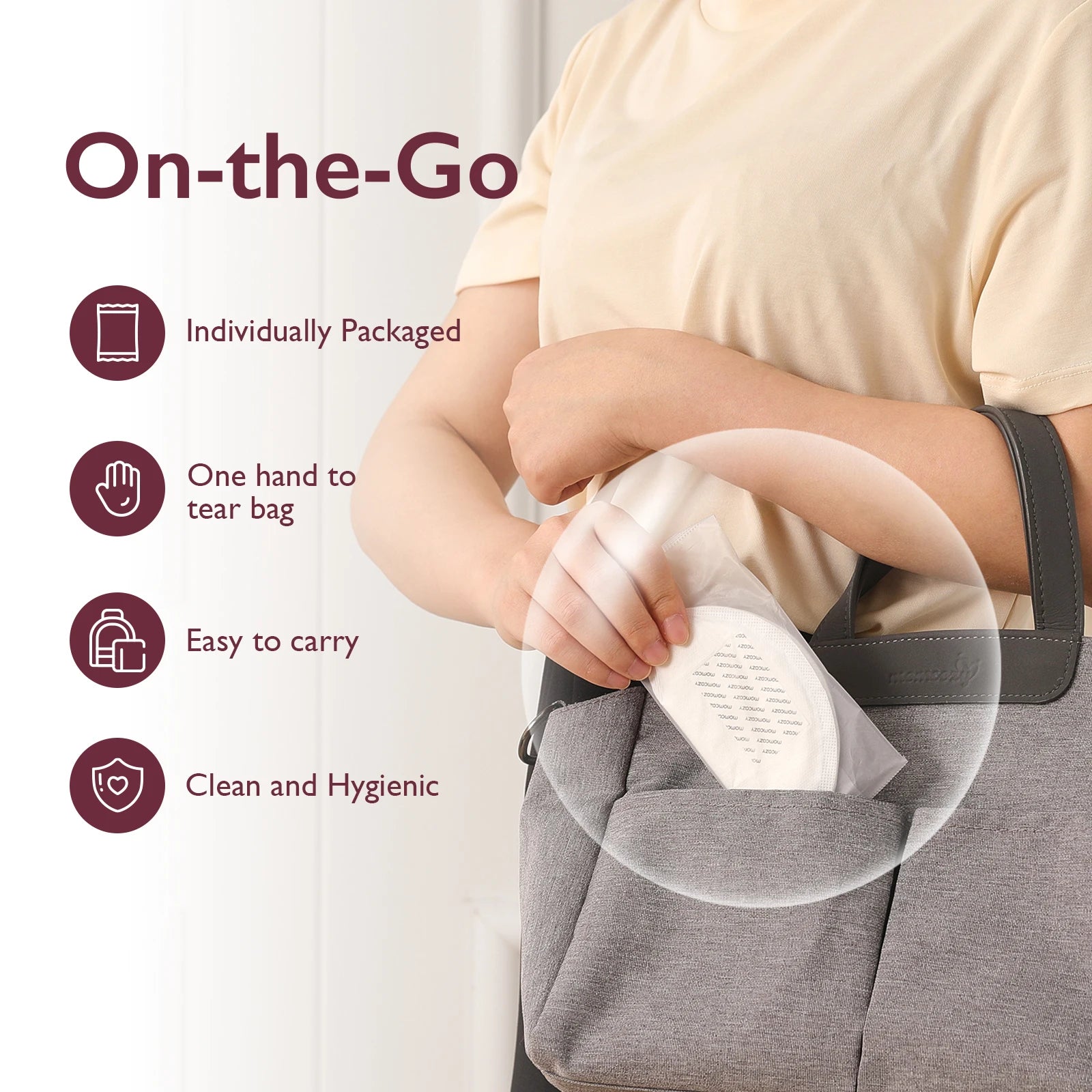 Sheromom's Mom Cozy Ultra-Thin Disposable Nursing Pads, Ultra-Absorbent and Breathable Portable Breast Pads for Mothers, Individually Packaged