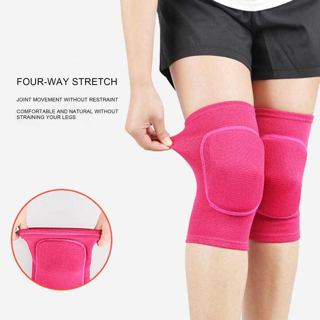 Sheromom's 2pcs Sports Compression Knee Pads Elastic Knee Protector Thickened Sponge Knee Brace Support for Dancing Workout Training