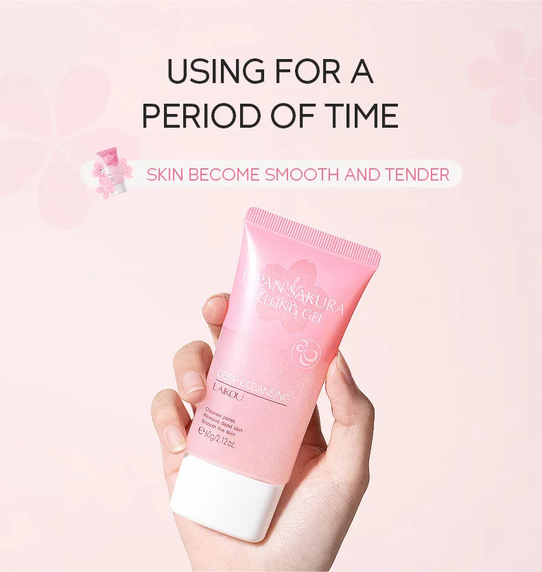 Sheromom's Sakura Facial Cleaner Korean Face Serum Exfoliating Peeling Gel Moisturize Toner Eye Cream Sunscreen Cosmetics Skin Care Set