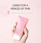 Sheromom's Sakura Facial Cleaner Korean Face Serum Exfoliating Peeling Gel Moisturize Toner Eye Cream Sunscreen Cosmetics Skin Care Set
