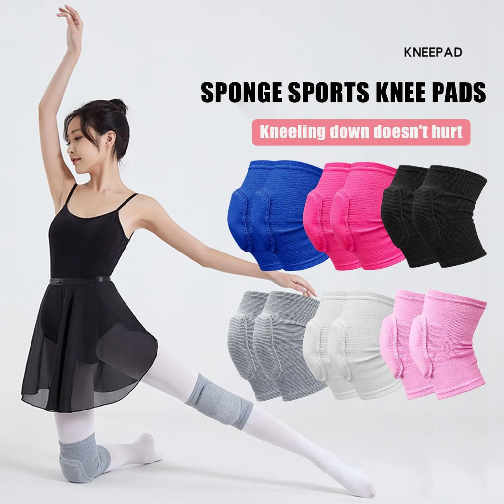 Sheromom's 2pcs Sports Compression Knee Pads Elastic Knee Protector Thickened Sponge Knee Brace Support for Dancing Workout Training
