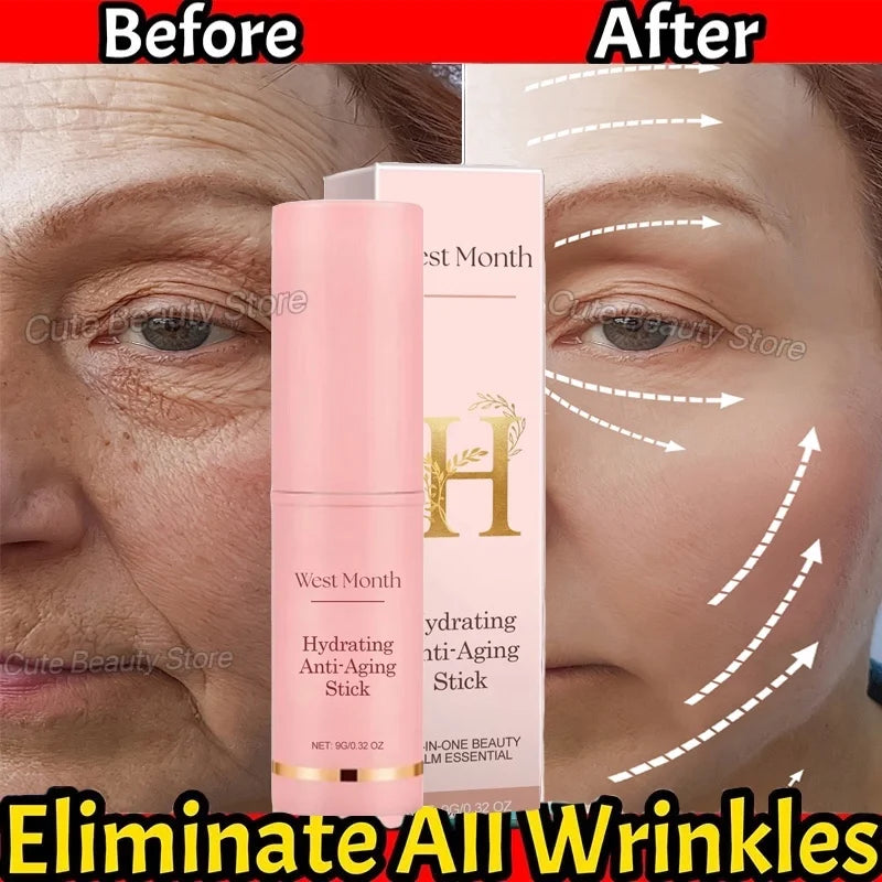 Sheromom's Collagen Wrinkle Removal Multi Bounce Balm Stick Instant Anti-Aging Firming Lift Brighten Facial Dull Skin Moisturizer Cosmetics