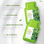 Sheromom's 4pcs Green Tea Skin Care Sets Trial Pack Korean Cosmetics Acne Treatment Face Cream Eye Cream Face Care Set for Women Sakura Kit