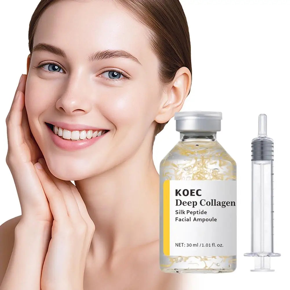 Sheromom's Korean Peptide Silk Collagen Face Serum Deep Intensive Revitalizing Essence Cream Peptide Firming Face Women Hydrating Care 30ml