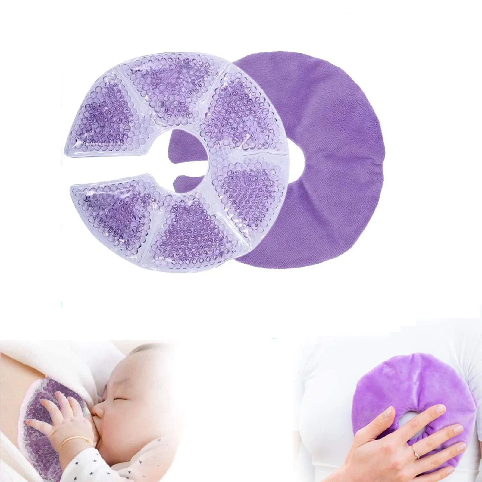 Sheromom's Breast Therapy Pads, Hot Cold Breastfeeding Gel Pads, Breastfeeding Essentials and Postpartum Recovery, Nursing Pain Relief