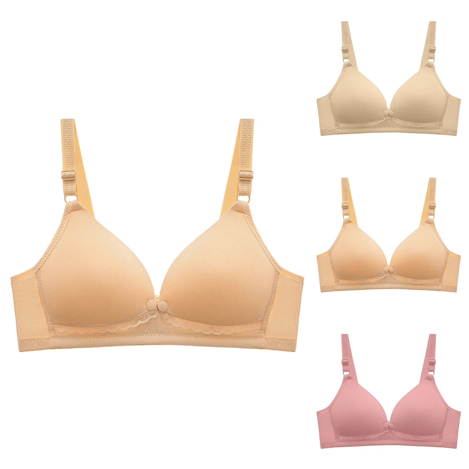 Postpartum Feeding Women Lingerie Practical Dusty Pink Ribbed Bra Maternity Nursing Front Closure Lightweight Push Up Underwear