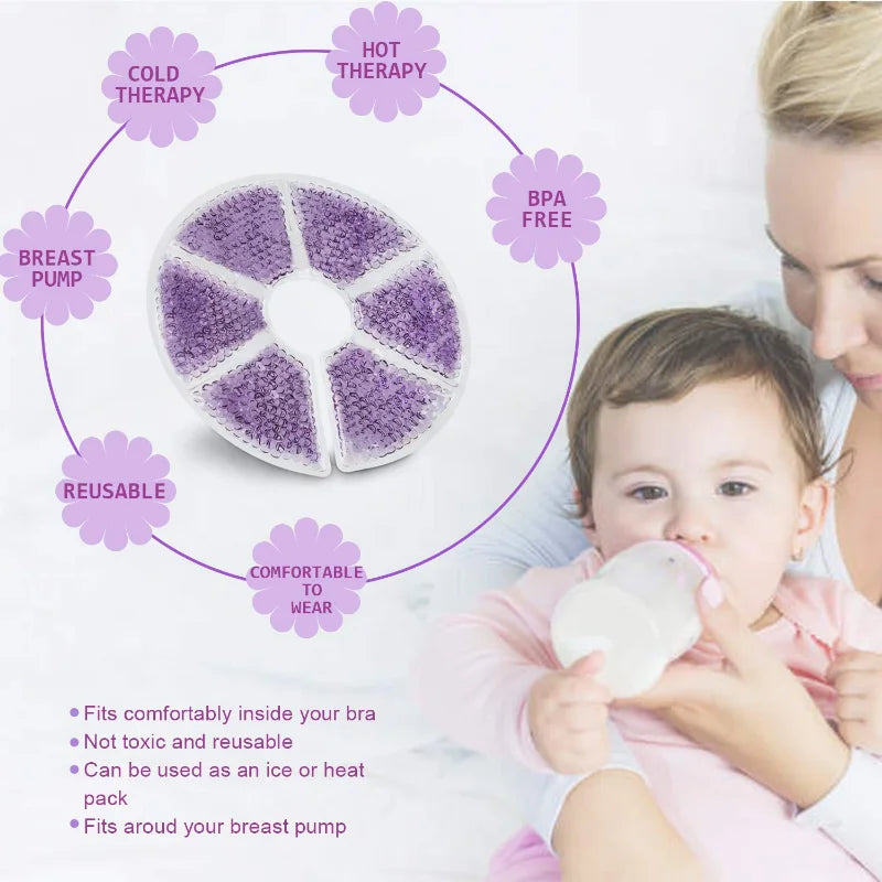 Sheromom's Breast Therapy Pads, Hot Cold Breastfeeding Gel Pads, Breastfeeding Essentials and Postpartum Recovery, Nursing Pain Relief