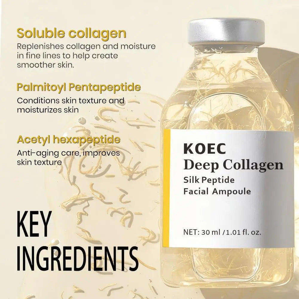 Sheromom's Korean Peptide Silk Collagen Face Serum Deep Intensive Revitalizing Essence Cream Peptide Firming Face Women Hydrating Care 30ml