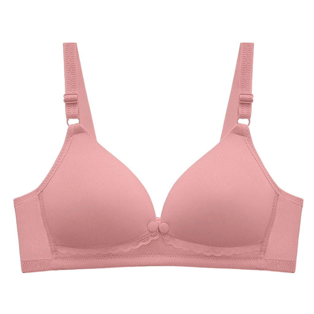 Postpartum Feeding Women Lingerie Practical Dusty Pink Ribbed Bra Maternity Nursing Front Closure Lightweight Push Up Underwear