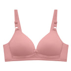 Postpartum Feeding Women Lingerie Practical Dusty Pink Ribbed Bra Maternity Nursing Front Closure Lightweight Push Up Underwear