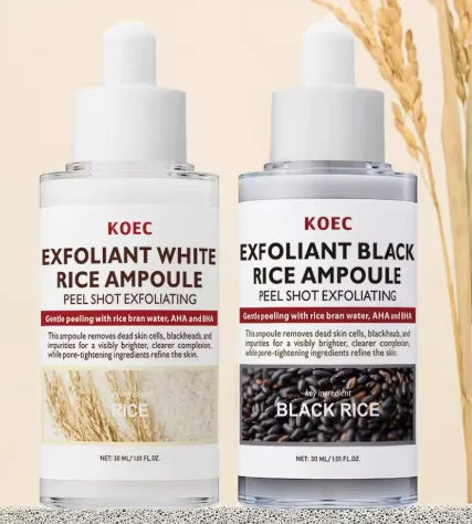 Sheromom's 30ml Korean White And Black Rice Exfoliating Hydrating Essence Brightening Remove Dead Skin Blackhead Soften Serum Skin Care