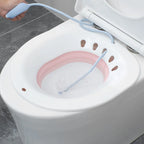 Sheromom's Sitz Bath for Hemorrhoids, Sitz Bath for Toilet Seat, Postpartum Care, Sits Bath Kit for Women, Collapsible, Flusher Hose