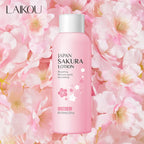 Sheromom's Sakura Facial Cleaner Korean Face Serum Exfoliating Peeling Gel Moisturize Toner Eye Cream Sunscreen Cosmetics Skin Care Set