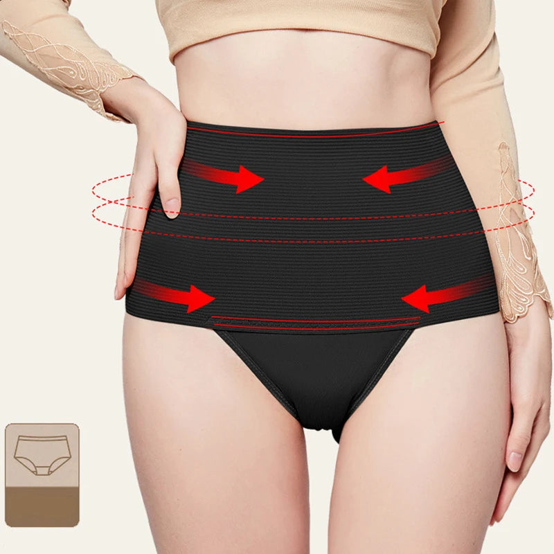 Sheromom's High Waist Postpartum Panties Women's Abdomen Hip Lift Brief Body Shaping Pants Breathable Slimming Underwear Belly Compression